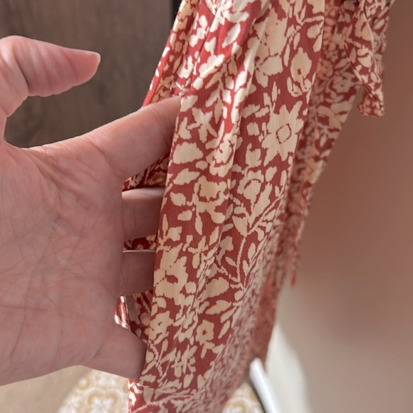 NEW Faherty Carmel floral button front self belt tie dress Spice Sunrise Floral - Picture 11 of 16